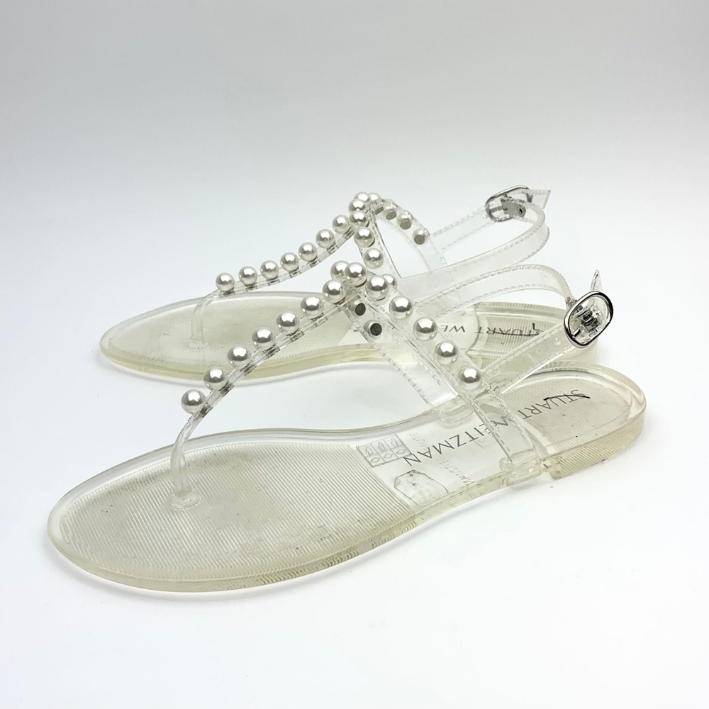 STUART WEITZMAN Goldie Jelly Slingback Thong Sandals sz 7 - Picture 4 of 11